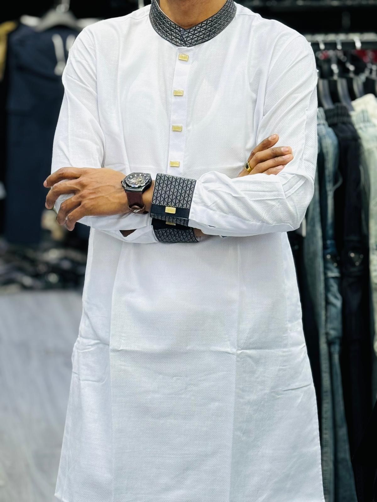 Premium Men's Embroidered Panjabi – Traditional Style